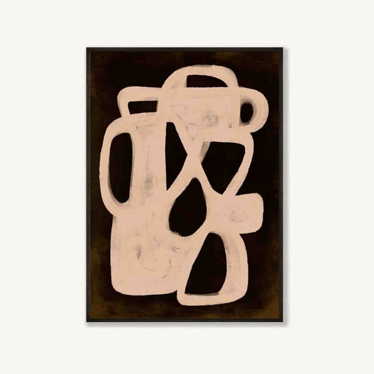 Sculptural Vase Minimalist in Matte Black Frame | Atollo Printshop