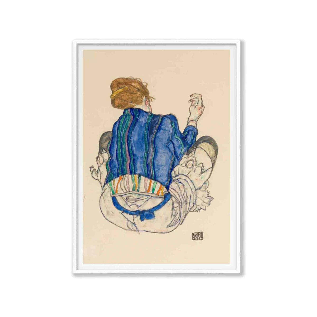 Egon Schiele – Seated Woman, Back Turned Art Print | Atollo Printshop
