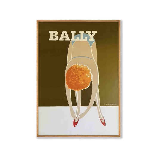 Bally Shoes Fix by Bernard Villemot in Tasmanian Oak Frame | Atollo Printshop