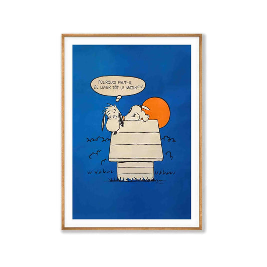 Sleepy Snoopy by Schulz in Tasmanian Oak Frame | Atollo Printshop