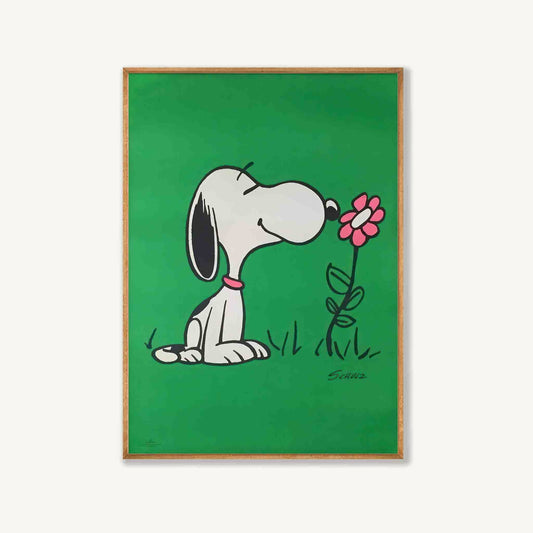 Snoopy by Schulz in Tasmanian Oak Frame | Atollo Printshop