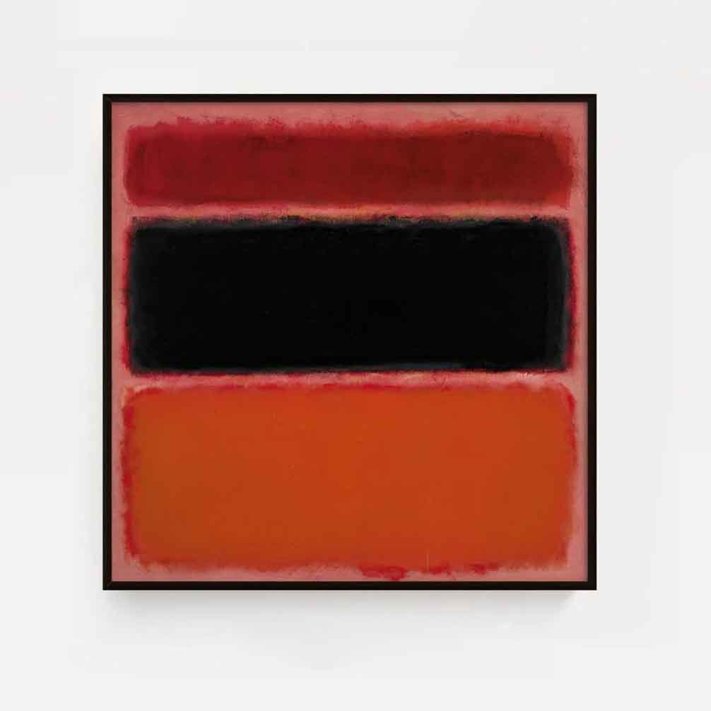 Black And Red Over Orange by Mark Rothko Square Frame