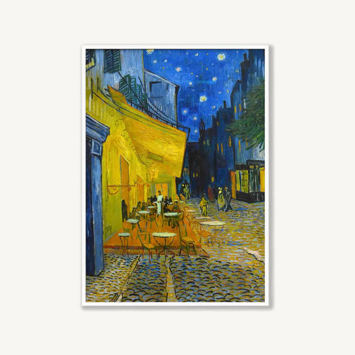 Vincent van Gogh – Cafe Terrace in Matte White Frame | Atollo Printshop