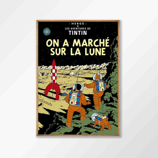 Tin Tin 'La Lune' in Tasmanian Oak Frame | Atollo Printshop