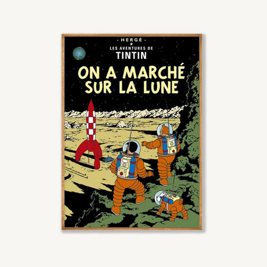 Tin Tin 'La Lune' in Tasmanian Oak Frame | Atollo Printshop