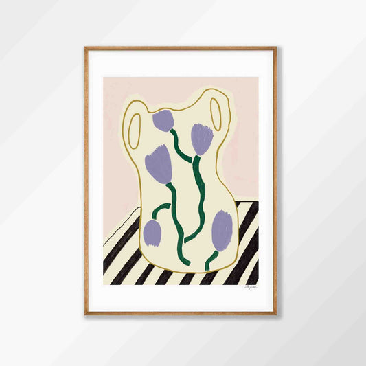 Tulips In Vase in Tasmanian Oak Frame | Atollo Printshop