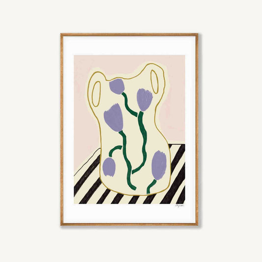 Tulips In Vase in Tasmanian Oak Frame | Atollo Printshop
