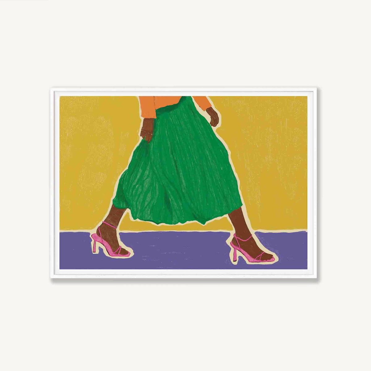 Walking In Green in Matte White Frame | Atollo Printshop