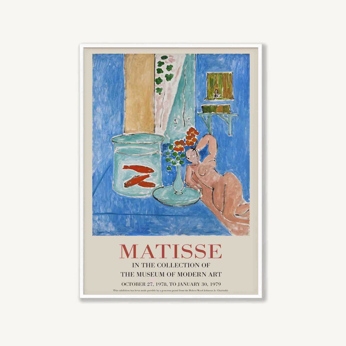 Henri Matisse – Woman With Fish Tank in Matte White Frame | Atollo Printshop