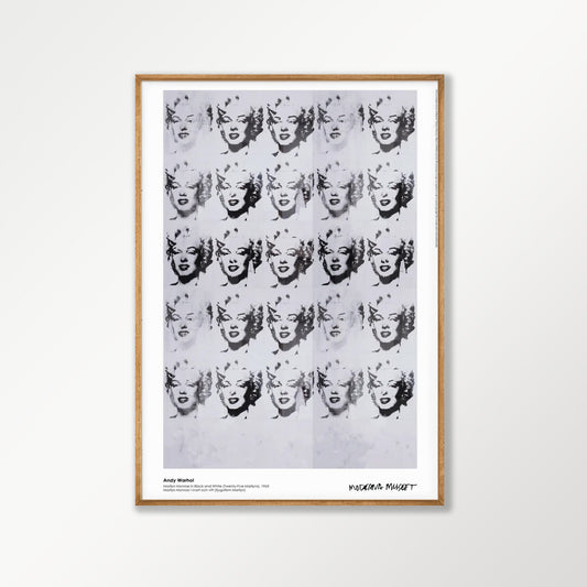 Andy Warhol – Marilyn Monroe Black & White Poster in Tasmanian Oak Frame | Atollo Printshop