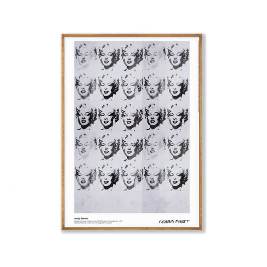 Andy Warhol – Marilyn Monroe Black & White Poster in Tasmanian Oak Frame | Atollo Printshop