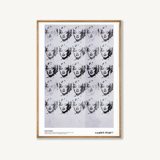 Andy Warhol – Marilyn Monroe Black & White Poster in Tasmanian Oak Frame | Atollo Printshop