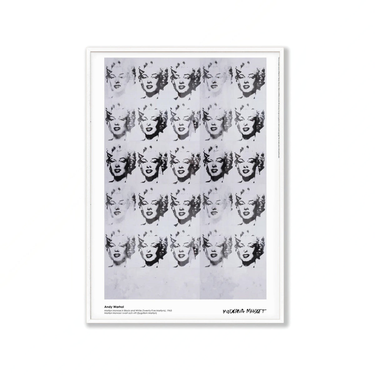 Andy Warhol – Marilyn Monroe Black & White Poster in Matte White Frame | Atollo Printshop