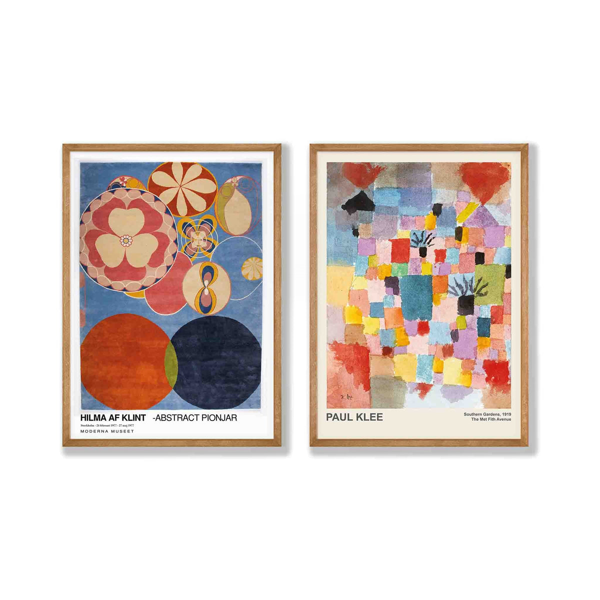 Hilma af Klint – & Paul Klee Poster Set in Tasmanian Oak Frame | Atollo Printshop