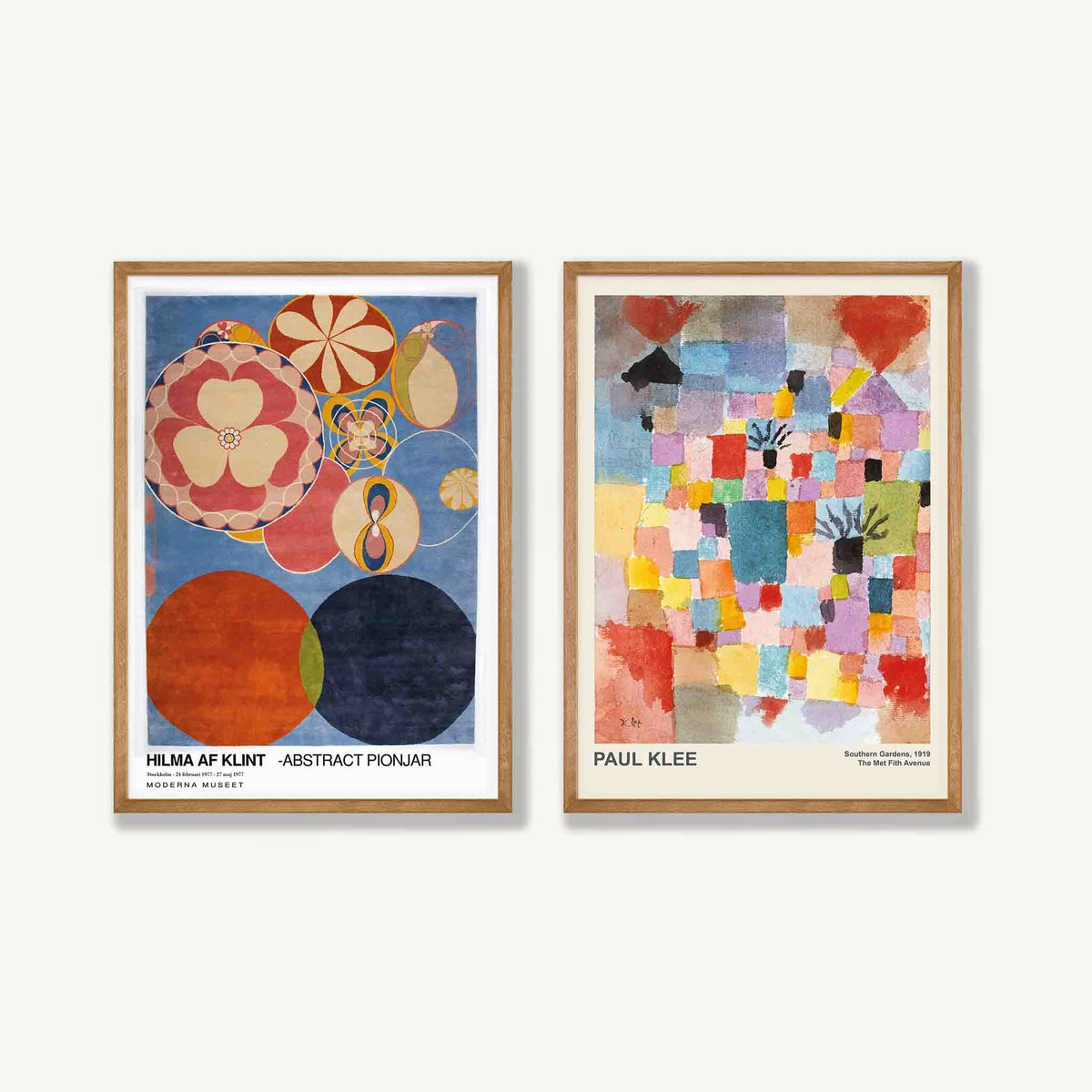 Hilma af Klint – & Paul Klee Poster Set in Tasmanian Oak Frame | Atollo Printshop