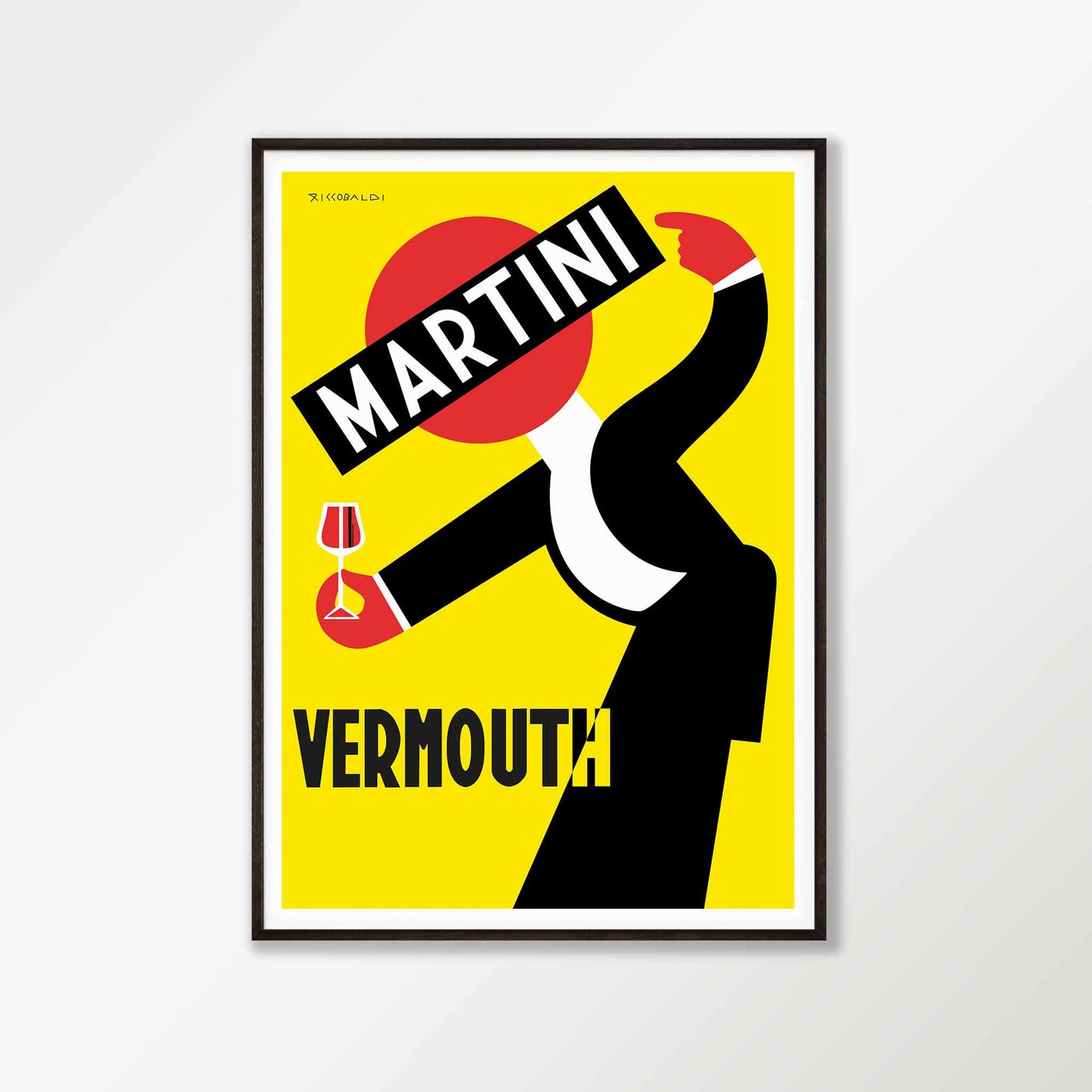 Martini Vermouth Advertising in Matte Black Frame | Atollo Printshop
