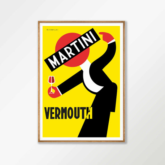 Martini Vermouth Advertising in Tasmanian Oak Frame | Atollo Printshop