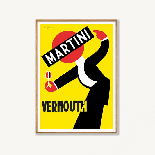 Martini Vermouth Advertising in Tasmanian Oak Frame | Atollo Printshop