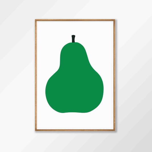 Enzo Mari β Green Pear in Tasmanian Oak Frame | Atollo Printshop