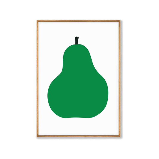 Enzo Mari – Green Pear in Tasmanian Oak Frame | Atollo Printshop