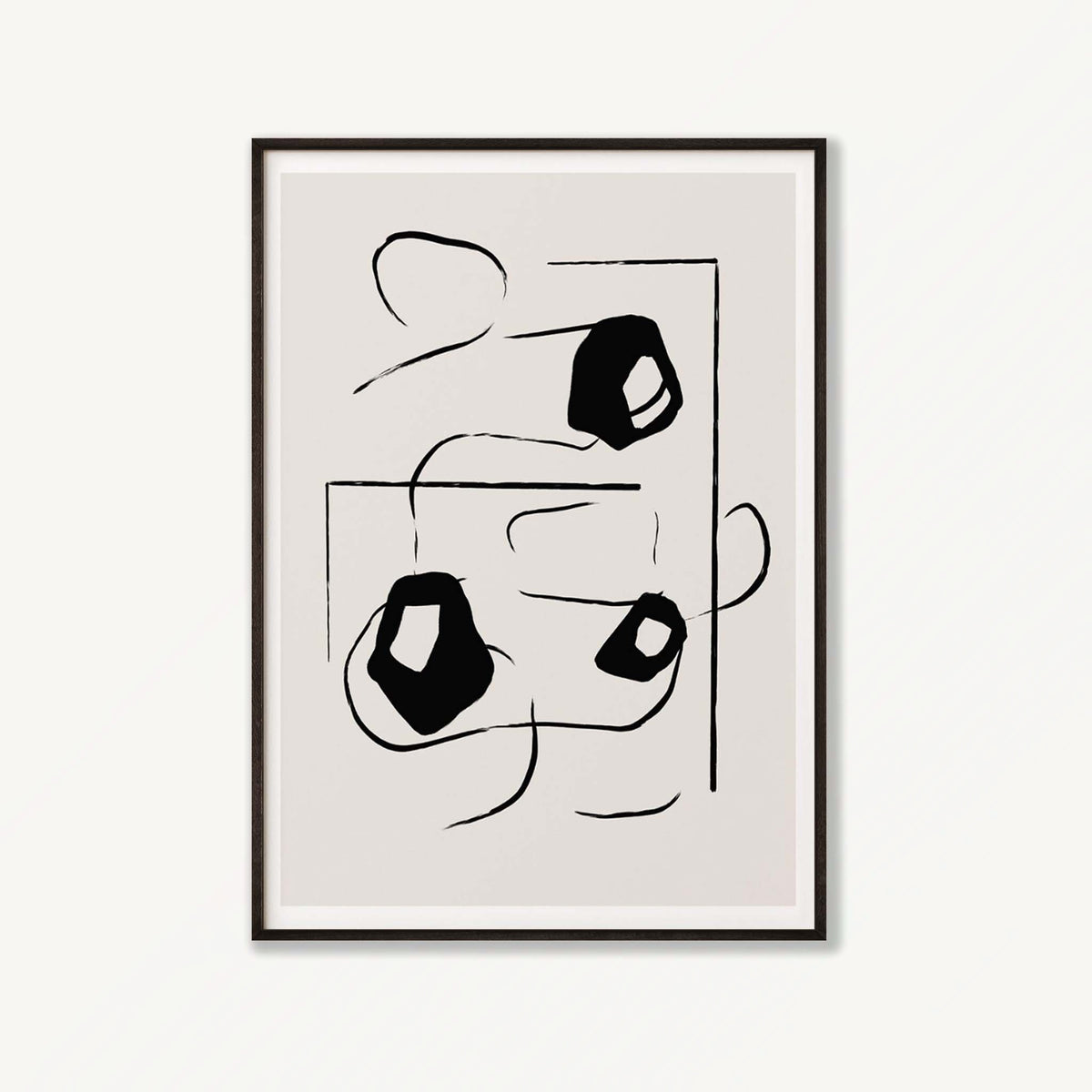 Abstract Minimalist Shapes in Matte Black Frame | Atollo Printshop