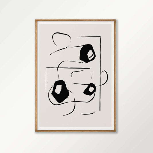 Abstract Minimalist Shapes in Tasmanian Oak Frame | Atollo Printshop