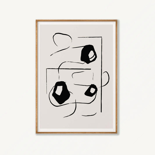 Abstract Minimalist Shapes in Tasmanian Oak Frame | Atollo Printshop