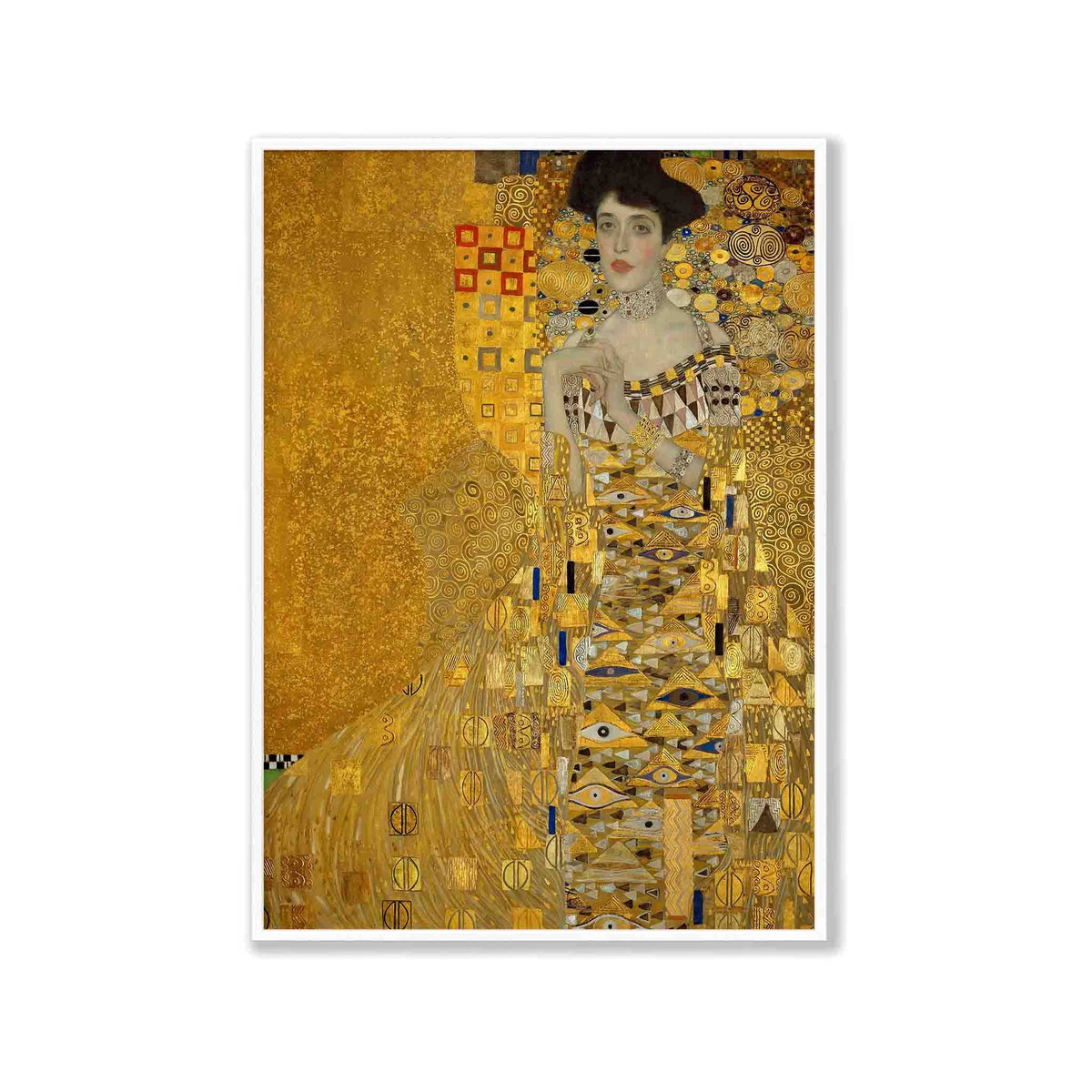 Gustav Klimt – Adele Bloch-Bauer Portrait in Matte White Frame | Atollo Printshop