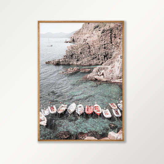 Amalfi Boats in Tasmanian Oak Frame | Atollo Printshop