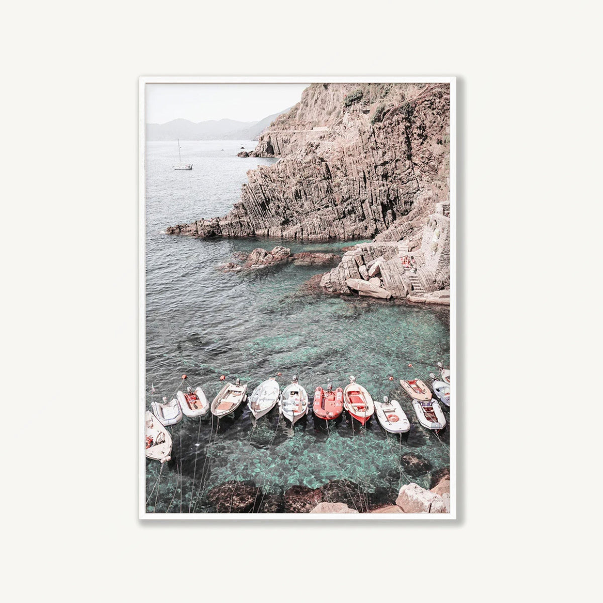 Amalfi Boats in Matte White Frame | Atollo Printshop