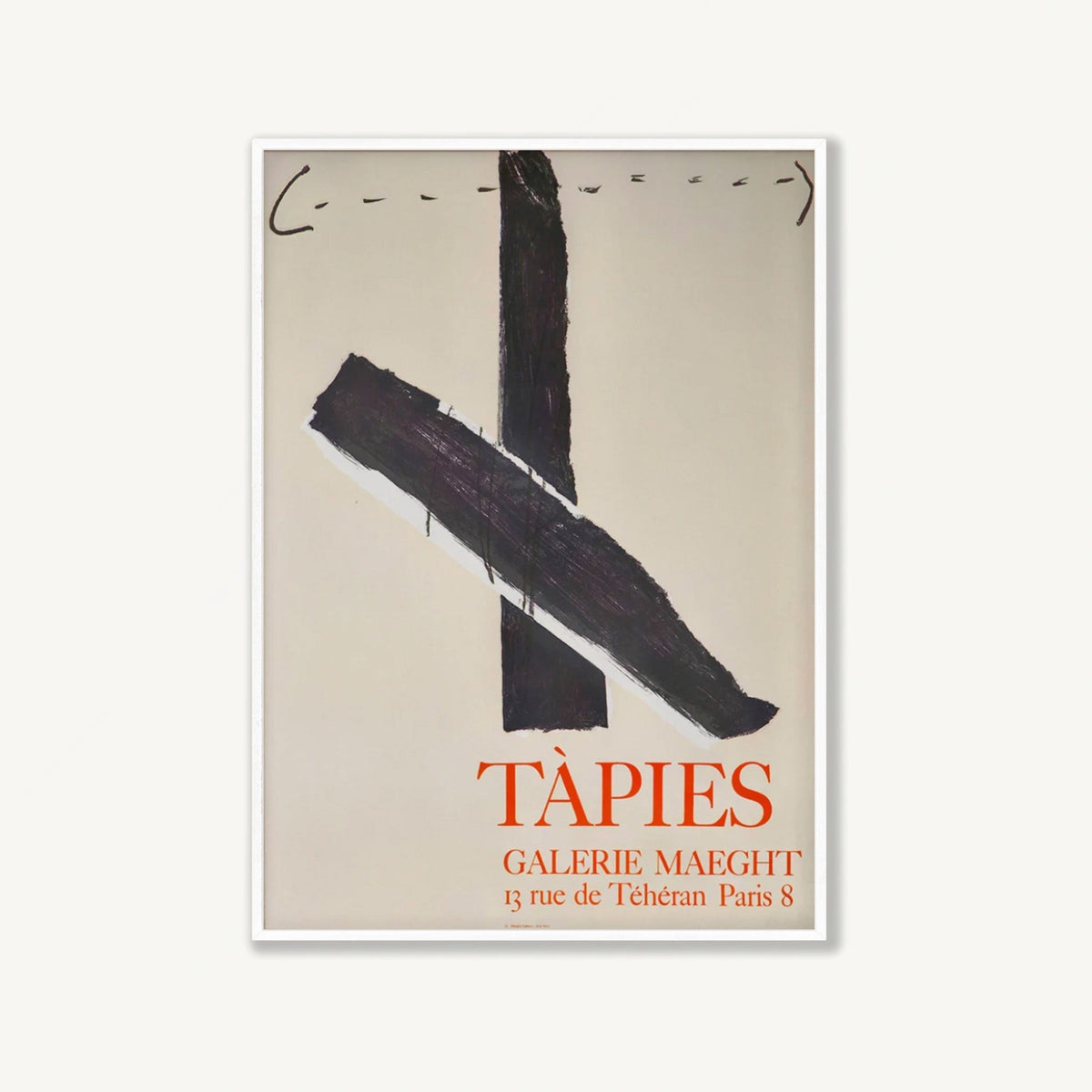 Anthony Tapies Exhibition Poster 1967 in Matte White Frame | Atollo Printshop
