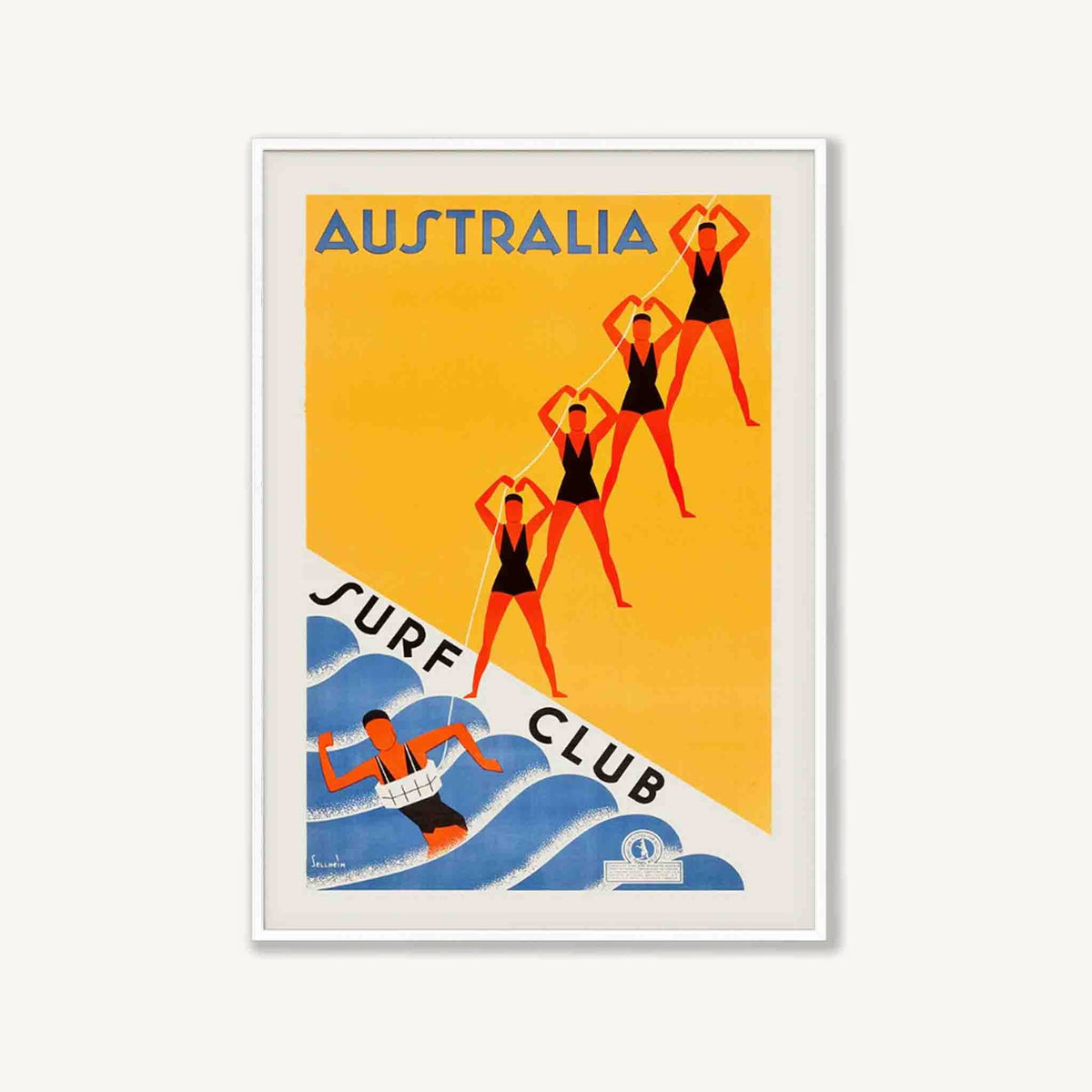 Australia Surf Club in Matte White Frame | Atollo Printshop