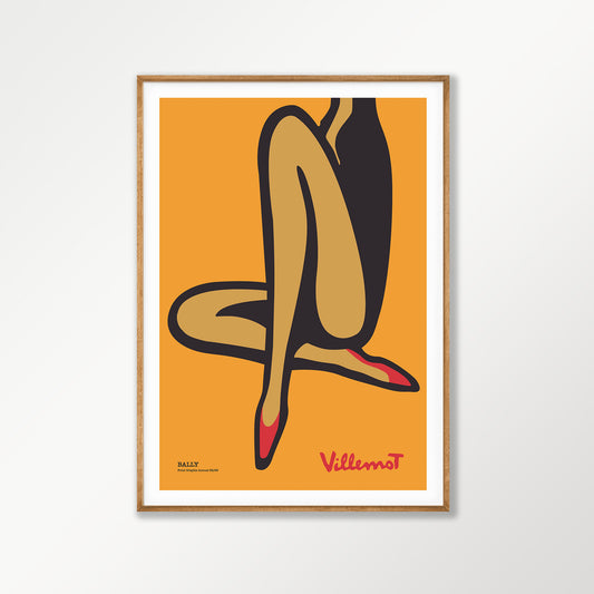 Bally Legs by Bernard Villemot in Tasmanian Oak Frame | Atollo Printshop