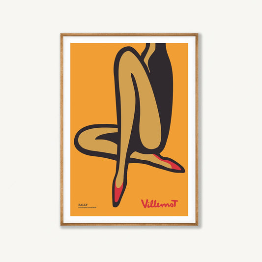 Bally Legs by Bernard Villemot in Tasmanian Oak Frame | Atollo Printshop