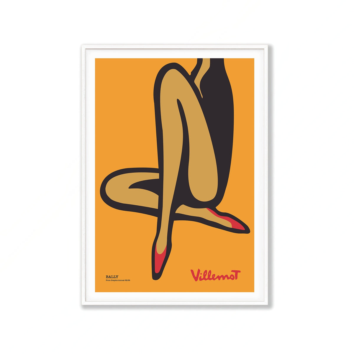 Bally Legs by Bernard Villemot in Matte White Frame | Atollo Printshop