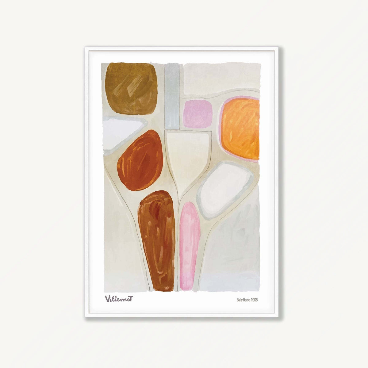 Bally Rocks by Bernard Villemot in Matte White Frame | Atollo Printshop