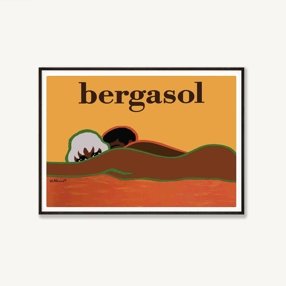Bergasol by Bernard Villemot in Matte Black Frame | Atollo Printshop