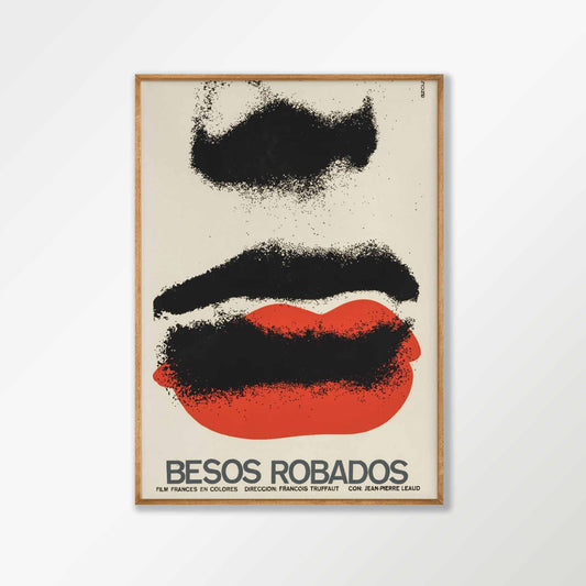 Besos Robados French Movie Poster 1968 in Tasmanian Oak Frame | Atollo Printshop