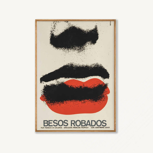 Besos Robados French Movie Poster 1968 in Tasmanian Oak Frame | Atollo Printshop