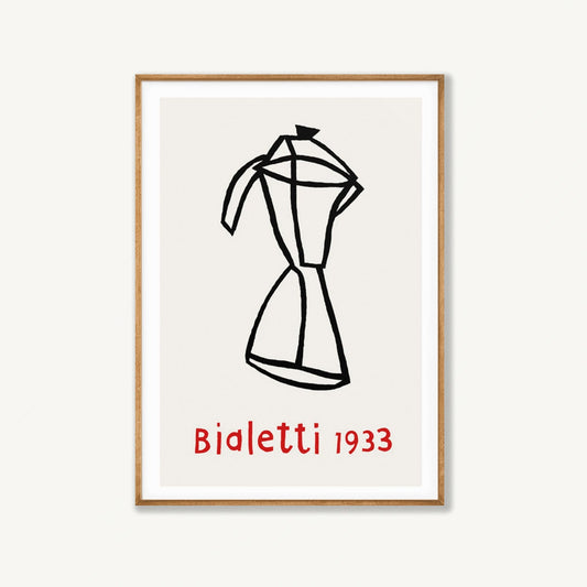 Bialetti 1933 by Klaas Gubbels Minimal in Tasmanian Oak Frame | Atollo Printshop