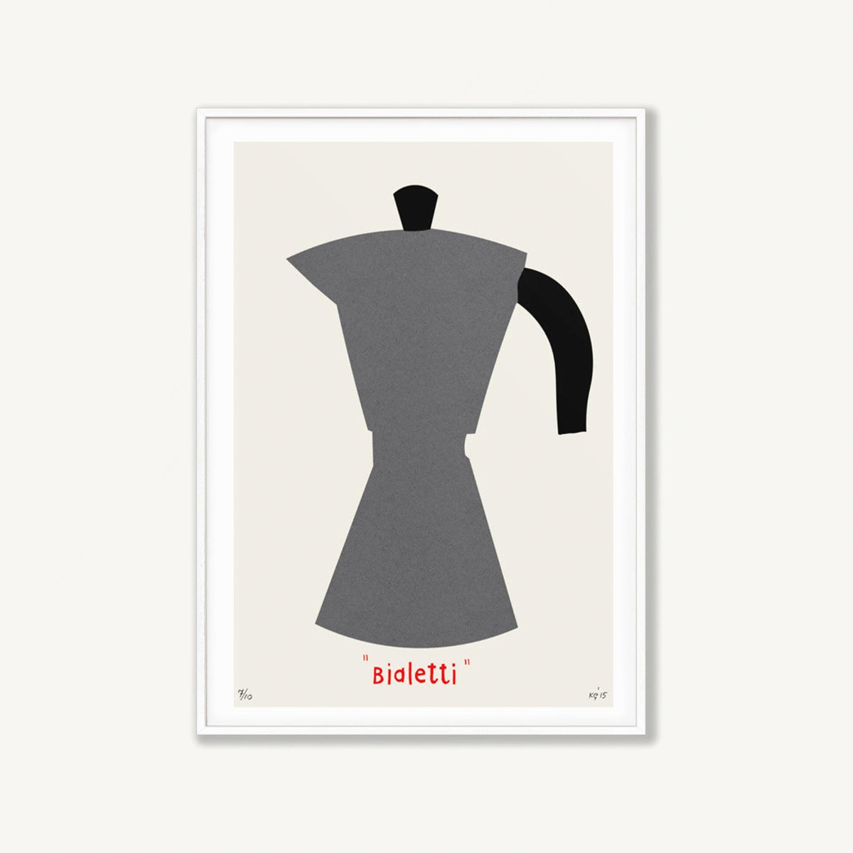 Bialetti 1933 Klaas Gubbels in Matte White Frame | Atollo Printshop