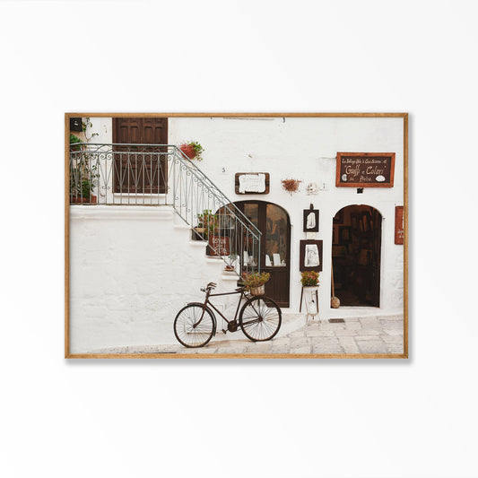 Biking in Tuscany in Tasmanian Oak Frame | Atollo Printshop