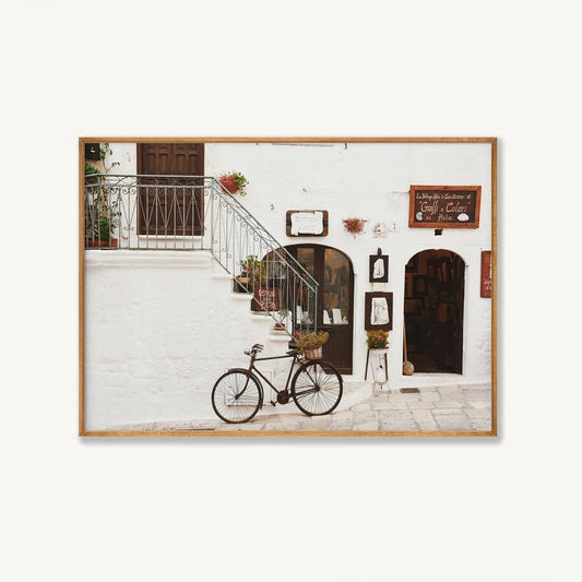 Biking in Tuscany in Tasmanian Oak Frame | Atollo Printshop