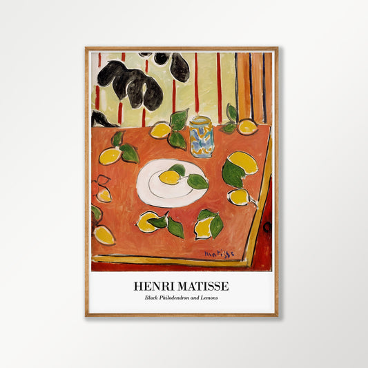 Henri Matisse – Black Philodendron and Lemons in Tasmanian Oak Frame | Atollo Printshop