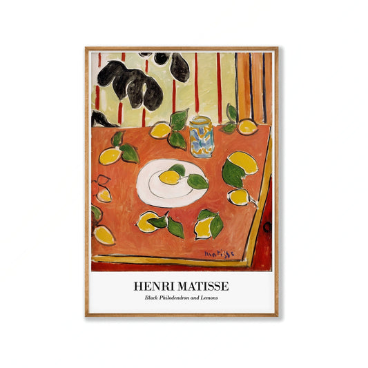 Henri Matisse – Black Philodendron and Lemons in Tasmanian Oak Frame | Atollo Printshop