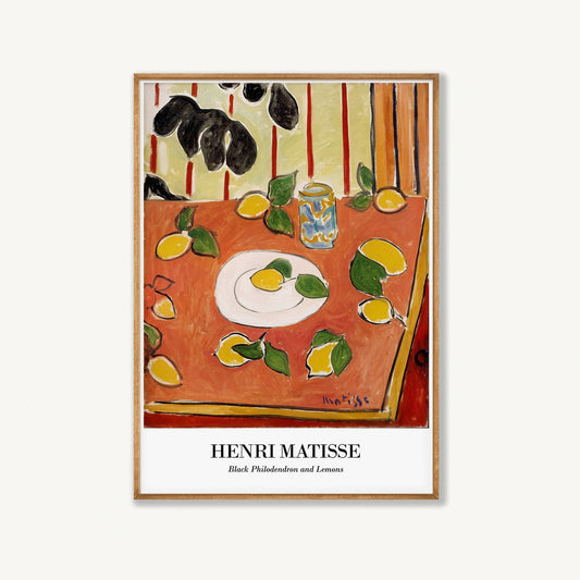 Henri Matisse – Black Philodendron and Lemons in Tasmanian Oak Frame | Atollo Printshop