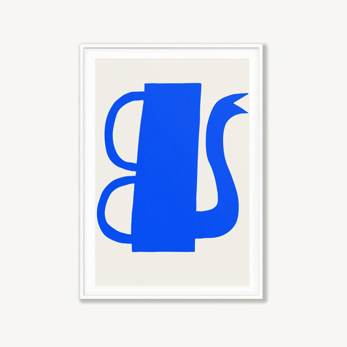 Abstract Blue Water Jug in Matte White Frame | Atollo Printshop