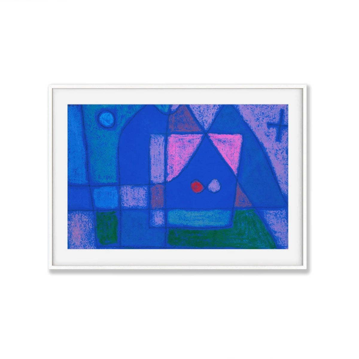 Blue Orchard by Paul Klee in Matte White Frame | Atollo Printshop