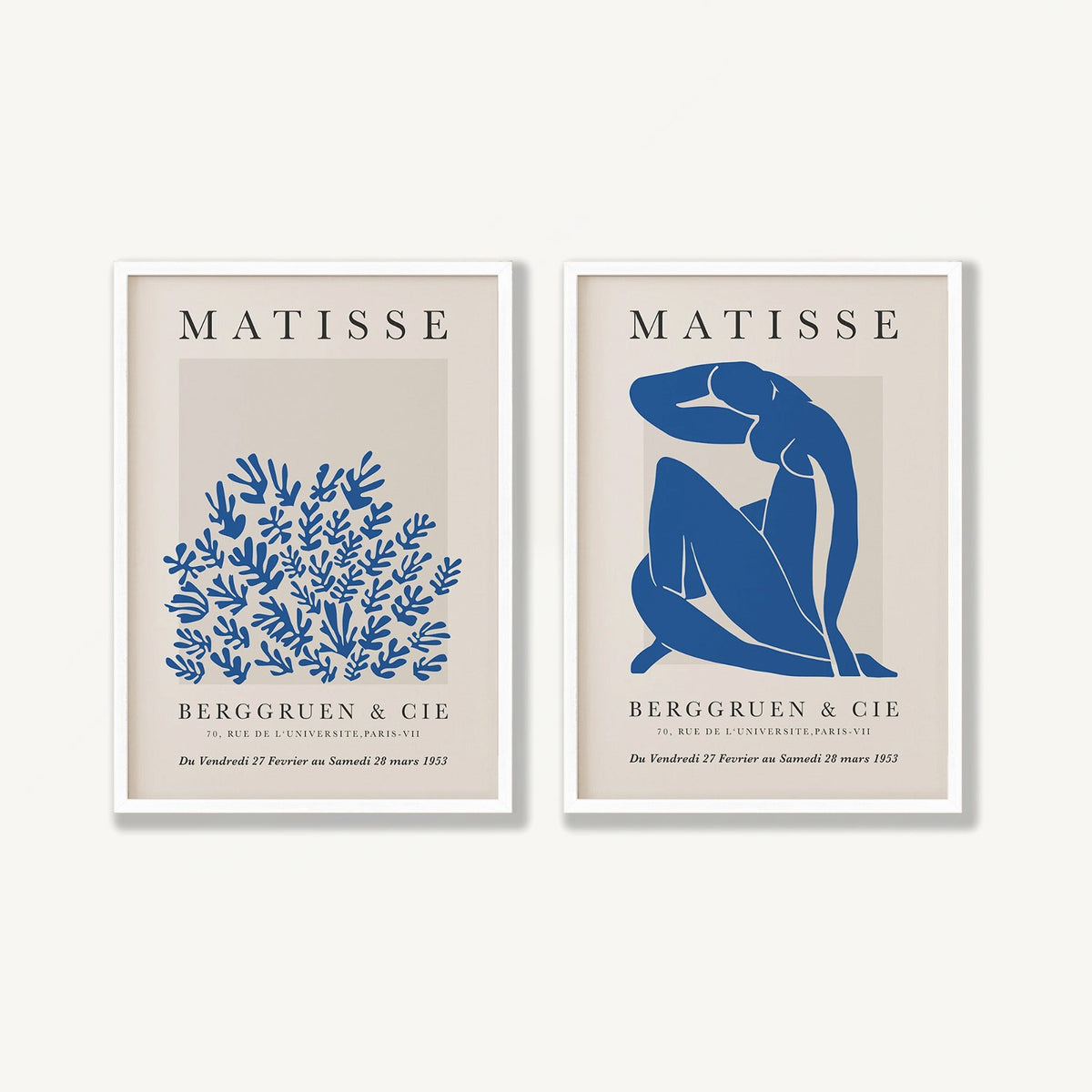 Henri Matisse – Blue Pair in Matte White Frame | Atollo Printshop