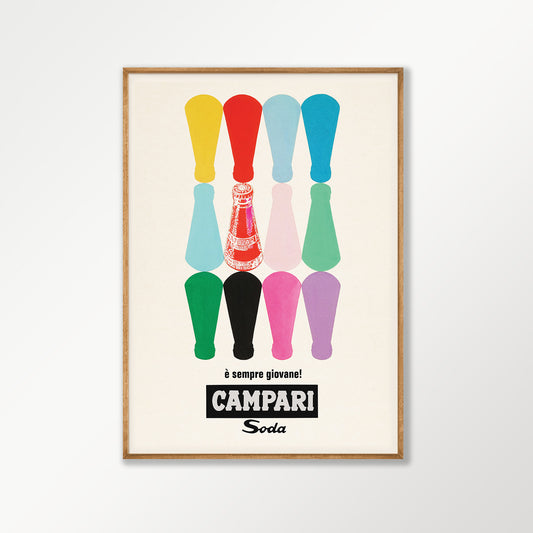 Campari Soda Advertising in Tasmanian Oak Frame | Atollo Printshop